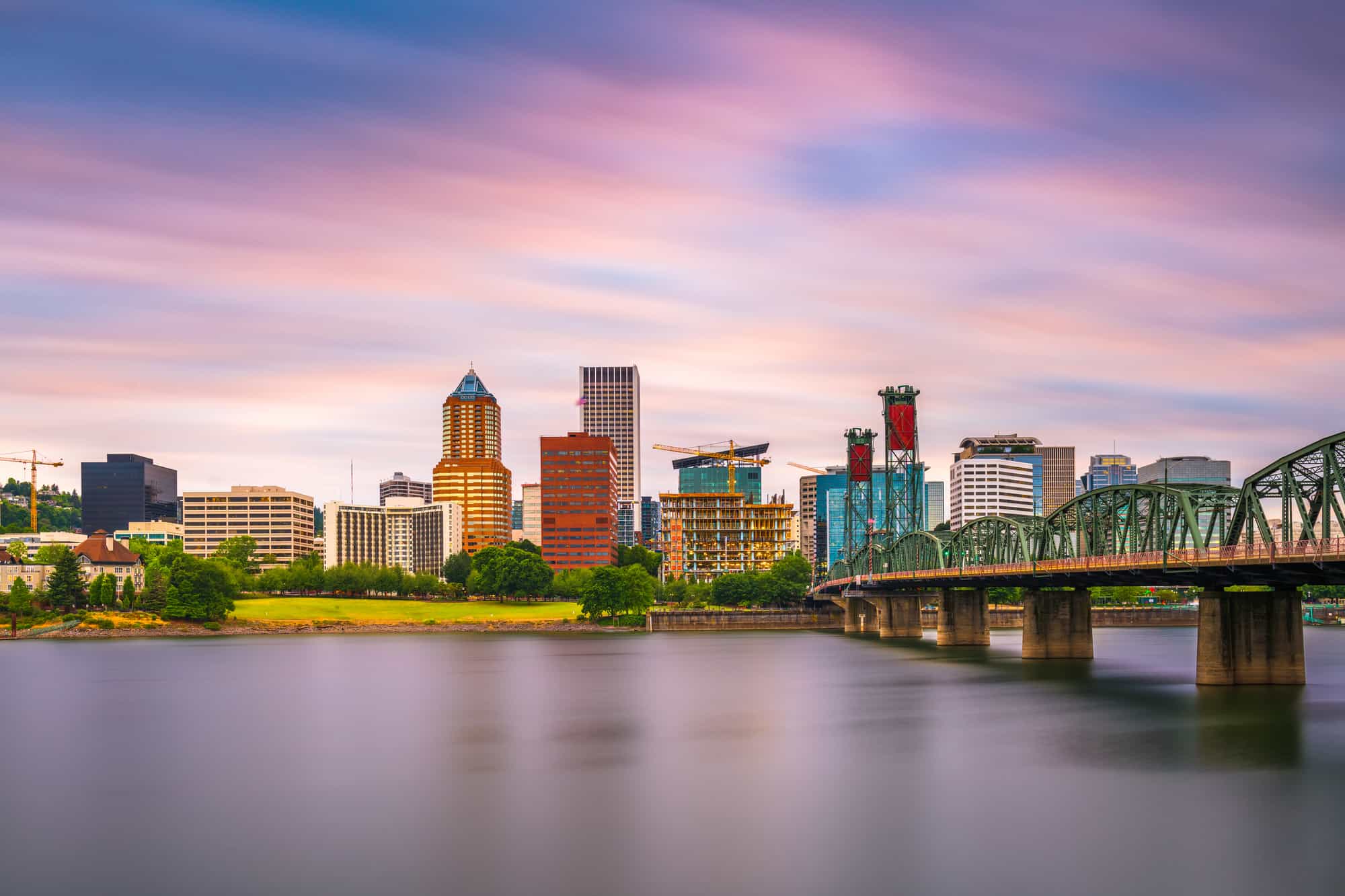 Portland Oregon skyline at dusk