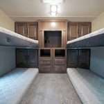 Mattresses on bunk beds in RV