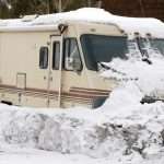 RV covered with snow