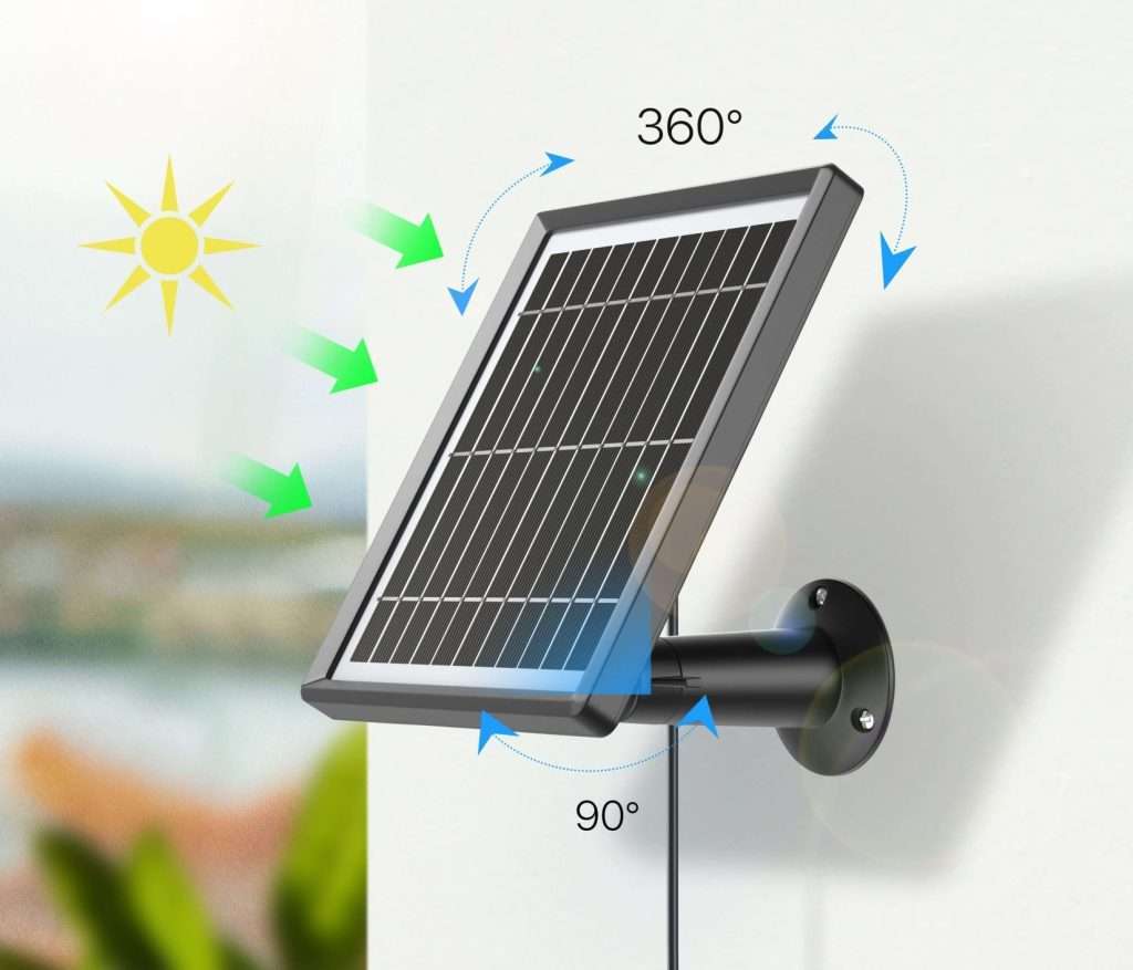 solar panel powering a battery