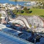 Southern California Adventure: Exploring the Top 10 Theme Parks in Your RV 9 Aerial view of the iconic Giant Dipper roller coaster in Belmont Park