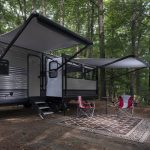 Trailer with Magnetic RV Door Screens