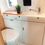 RV bathroom showing RV Toilet