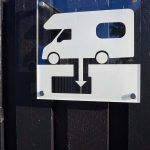 RV sign showing RV Sewer Hose Support Stands